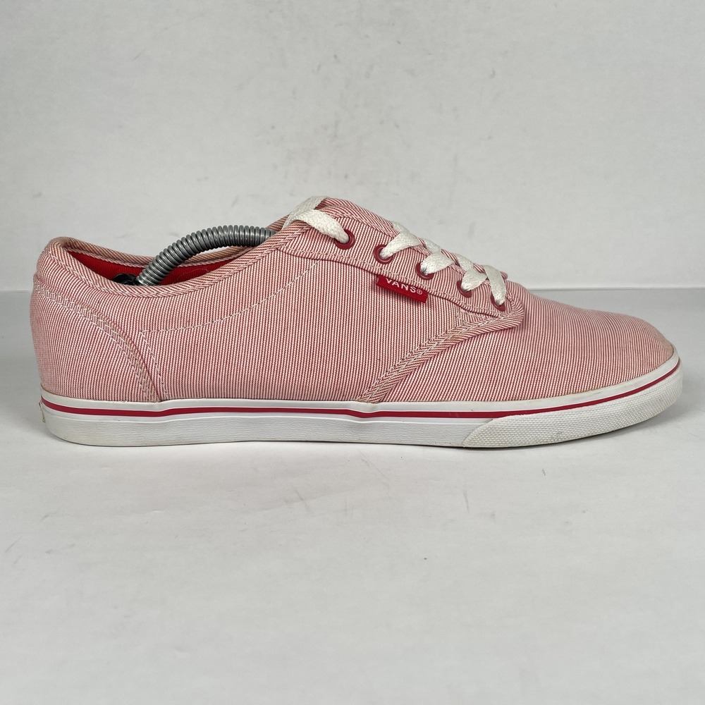 Vans Shoes Womens Size 9 Pink White Lace Up Low Top Casual Canvas Sneakers